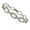 Fusion Silver Overlay 1/4ct TDW Diamond Oval Link Bracelet (I-J, I2-I3)