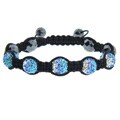Eternally Haute Light Blue/ White Crystal and Hematite Macrame Bracelet
