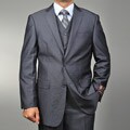 Giorgio Fiorelli Men's Grey Teakweave 2-button Vested Suit