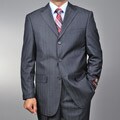 Giorgio Fiorelli Men's Grey Herringbone 3-button Suit