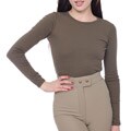 American Apparel Women's Baby Rib Long-sleeve Army Tee 