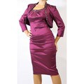 R&M Richards Women's Fuchsia Taffeta Jacket Dress