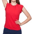 American Apparel Women's Sheer Jersey Red Cap Sleeve Raglan Tee