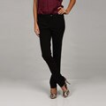 Ninety Women's Black Side Tab Button Pants