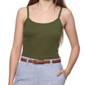 American Apparel Women's Baby Rib Olive Spaghetti Tank