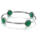 ELYA Designs Silverplated Green Onyx Bangle Bracelet