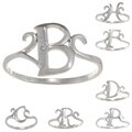 La Preciosa Sterling Silver Cubic Zirconia Initial Ring