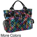 B-Collective Checker Print Shopper Tote Handbag