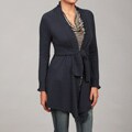 Knitted Dove Women's Deepest Teal Ruffle Belted Sweater FINAL SALE