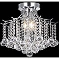 Crystal 3-light Chrome Chandelier Flush Mount