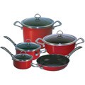 Chantal 80-9RE Chili Red Copper Fusion 9-piece Cookware Set