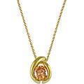 Gold over Sterling Silver Champagne Cubic Zirconia Necklace