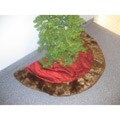 Christmas Burgundy Tree Skirt with Mink Fur Border by Selections by Chaumont