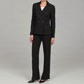 Tahari Women's Black/ White Double-breasted Pant Suit