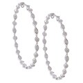 Sterling Silver Diamond Accent Hoop Earrings