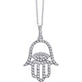 14k White Gold 1/3ct TDW Diamond Hamsa Necklace (G-H, I1-I2)