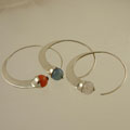 Sterling Silver Carnelian, Quartz and Chalcedony Earrings (India)