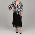 Le Bos Women's Black/ White Plus Size 3-piece Skirt Set FINAL SALE