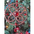 Red Crystal Medallion Christmas Ornament (Set of 2)