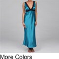 Alexander Del Rossa Women's Lace Trim Silk Long Nightgown