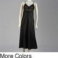 Alexander Del Rossa Silk Lace Bodice Long Nightgown