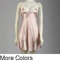Alexander Del Rossa Silk Lace Trim Chemise Nightgown