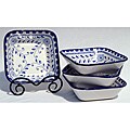Set of 4 Azoura Design Square 8-inch Salad Bowls (Tunisia)
