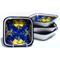 Set of 4 Citronique Design Ceramic 8-inch Square Bowls (Tunisia)