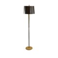 Tall Burnished Brass/ Wood Grain Stone Hexagon Column Floor Lamp