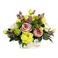 Mixed Floral Arrangement with White Wash Planter