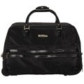 Anne Klein Black Downtown Black Rolling Bowler Carry-on Duffel Bag