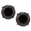 14K White Gold 6Cttw Black Diamond Stud Earrings
