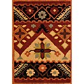 Indo Hand-tufted Tibetan Beige/ Rust Wool Rug