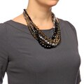 Morgan Ashleigh Gunmetal Metallic Glass Bead Necklace