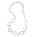 Roman Silvertone Open Circle Link 28-inch Necklace