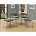 Cappuccino/ Silver Metal 5-piece Dining Set