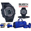 Beatech Black Heart Rate Monitor Watch with Russell Athletic 3-piece Work-out Set