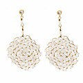 Goldtone Genuine Opal Swirling Cyclone Earrings