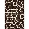 Hand-hooked Brown/ White Rug (3'6 x 5'6)