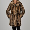 Hilary Radley Women's Taupe Faux Mink Walking Jacket