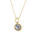 Waxing Poetic Brass Letter Y Mother of Pearl Charm Necklace