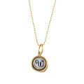 Waxing Poetic Brass Letter W Mother of Pearl Charm Necklace