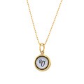 Waxing Poetic Brass Letter V Mother of Pearl Charm Necklace