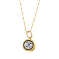 Waxing Poetic Brass Letter K Mother of Pearl Charm Necklace