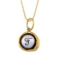 Waxing Poetic Brass Letter F Mother of Pearl Charm Necklace