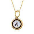Waxing Poetic Brass Letter E Mother of Pearl Charm Necklace