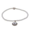 Waxing Poetic Sterling Silver Bead Mother of Pearl 'T' Stretch Bracelet