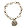 Waxing Poetic Sterling Silver Letter 'N' Initial Charm Bracelet
