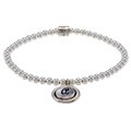 Waxing Poetic Sterling Silver Bead Mother of Pearl 'A' Stretch Bracelet
