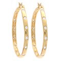 NEXTE Jewelry 14k Gold Overlay Cubic Zirconia Hoop Earrings